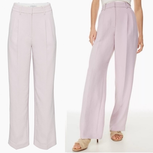 Aritzia Pants - Aritzia- The Effortless Pants in Calluna Lilac Size 8 High Waisted Trouser SHORT